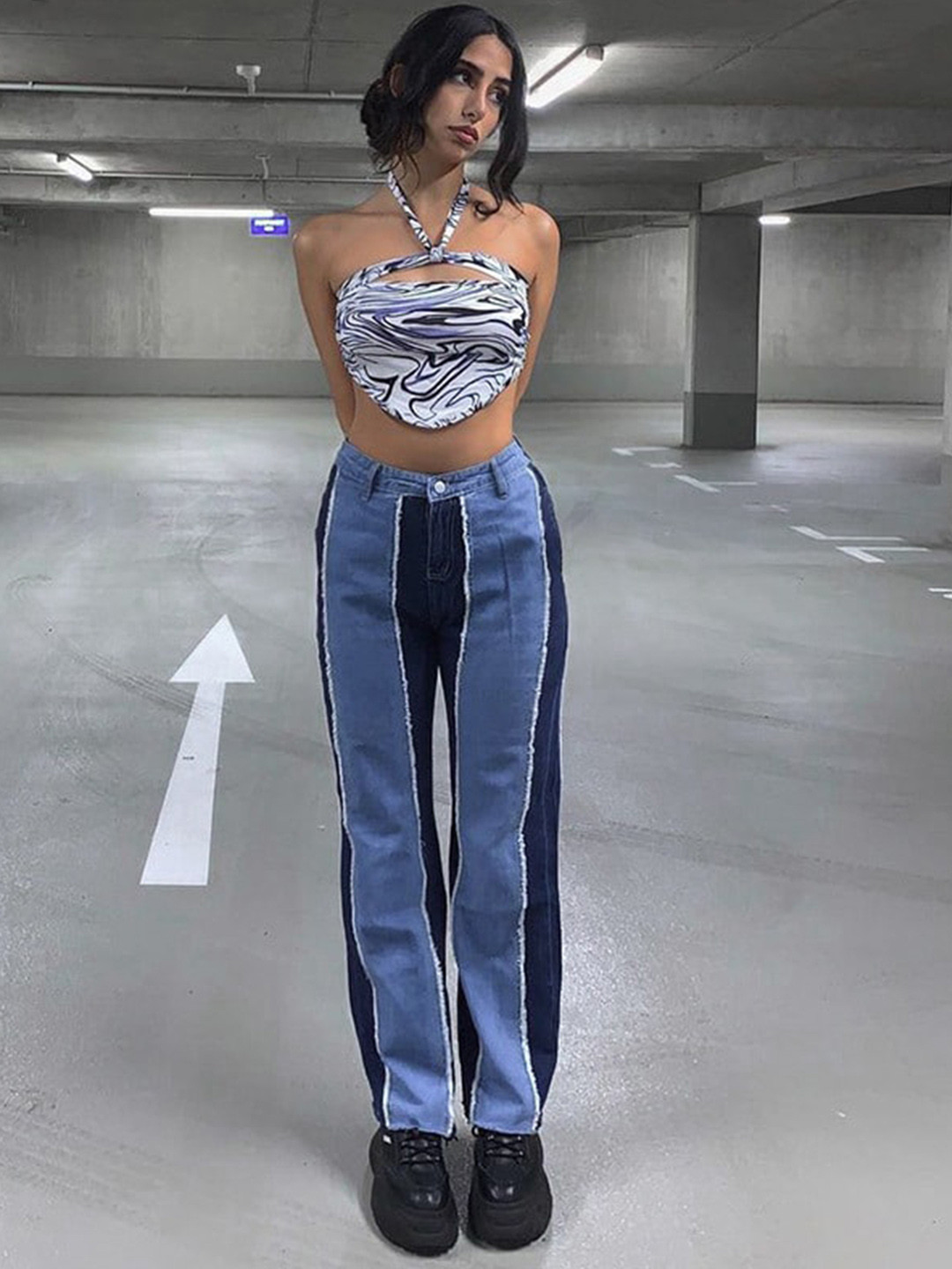 

StyleCast Women Boyfriend Fit Clean Look Heavy Fade Cotton Jeans, Blue