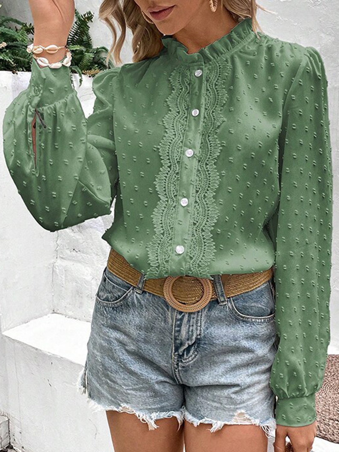 

StyleCast Green Slim Fit Floral Opaque Printed Casual Shirt