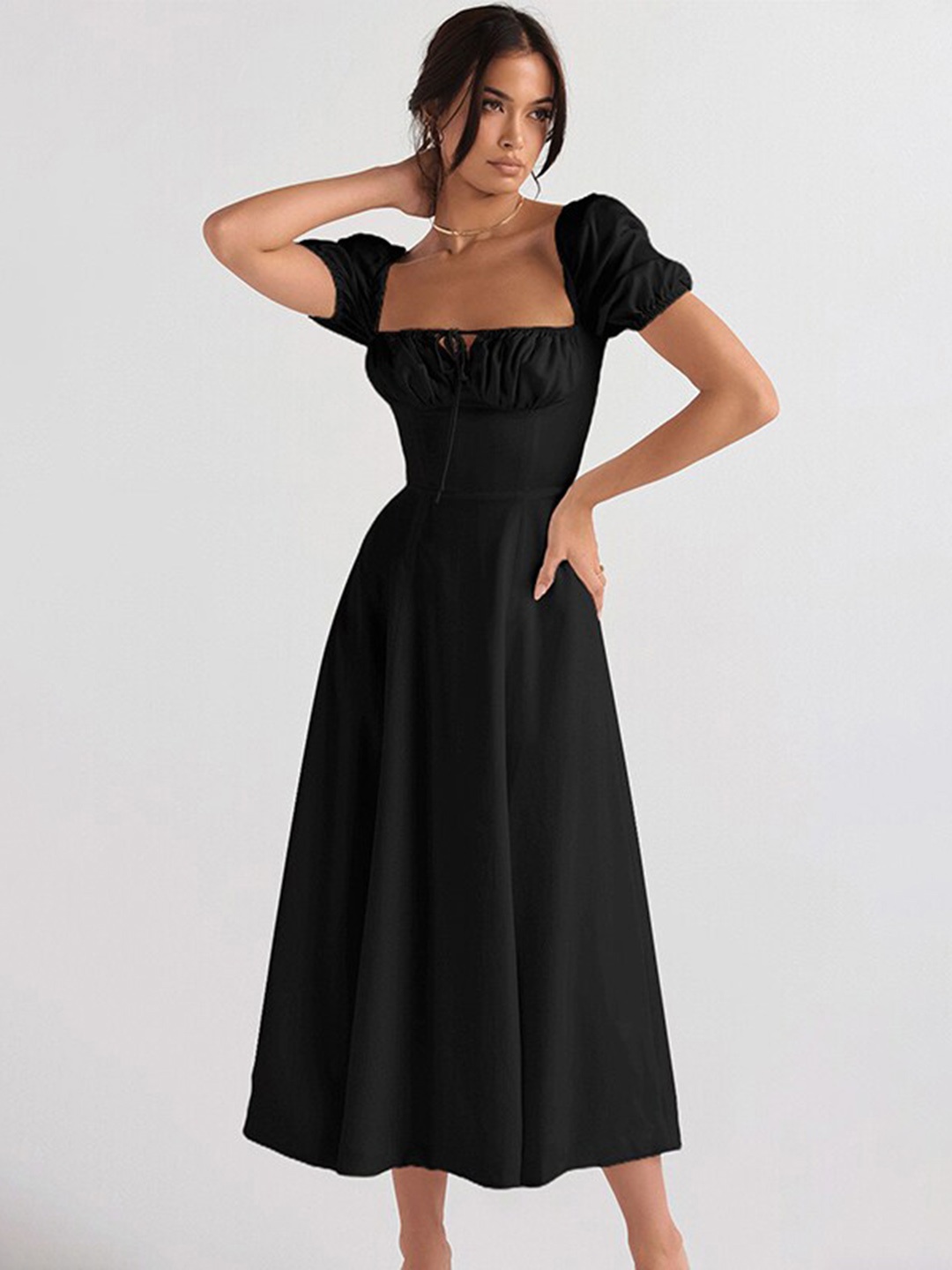 

StyleCast Black Square Neck Maxi Dress