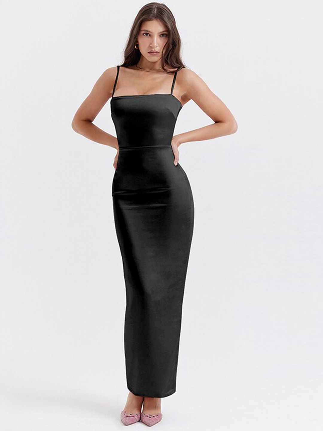 

StyleCast Black Shoulder Strap Maxi Dress