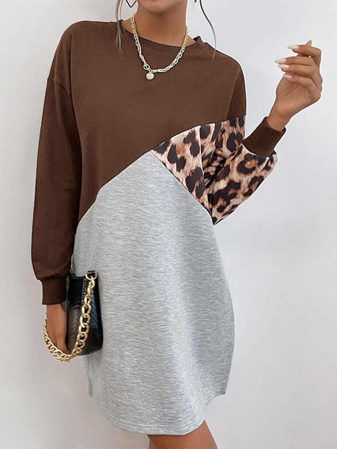 

StyleCast Brown Colourblocked T-shirt Dress