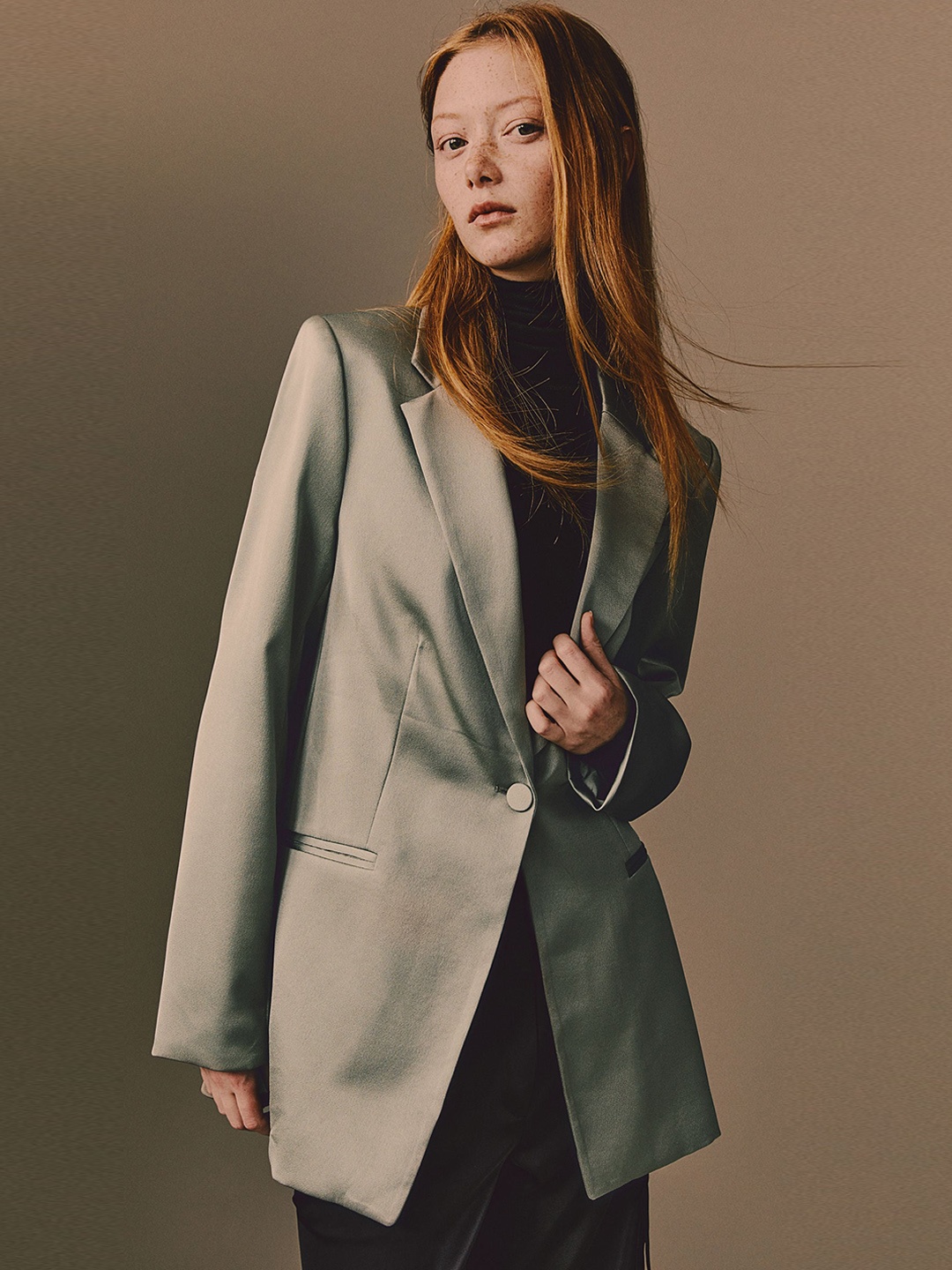 

H&M Single-Breasted Blazer, Green