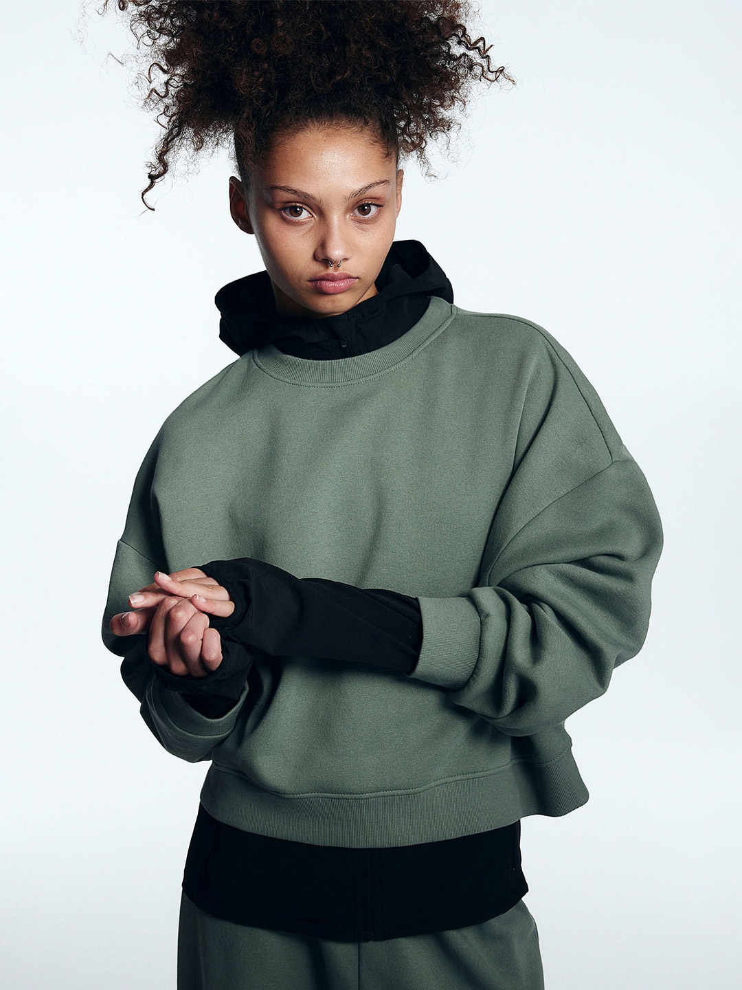 

H&M 2-Piece Sweatshirt Set, Green
