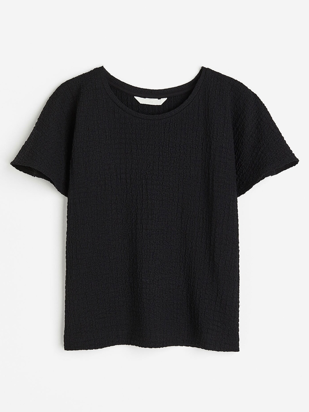 

H&M Textured Jersey Top, Black