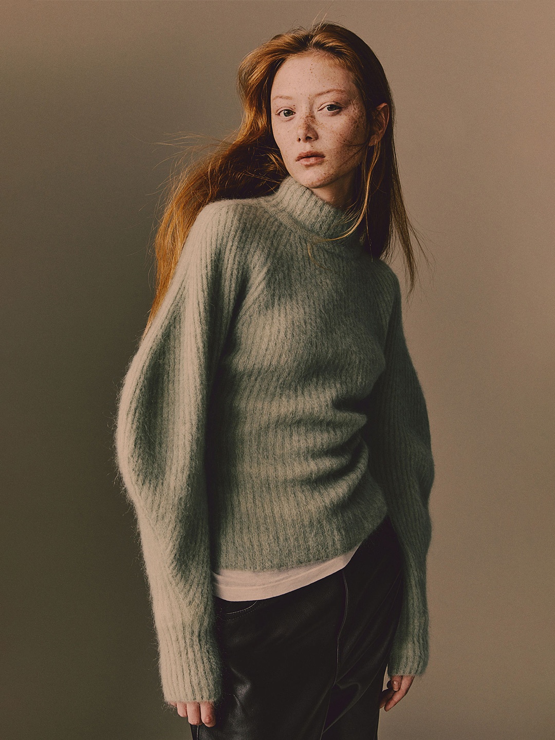 

H&M Mohair-Blend Rib-Knit Jumper, Sea green