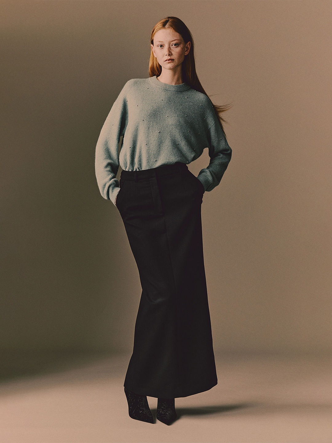 

H&M Beaded Jumper, Turquoise blue