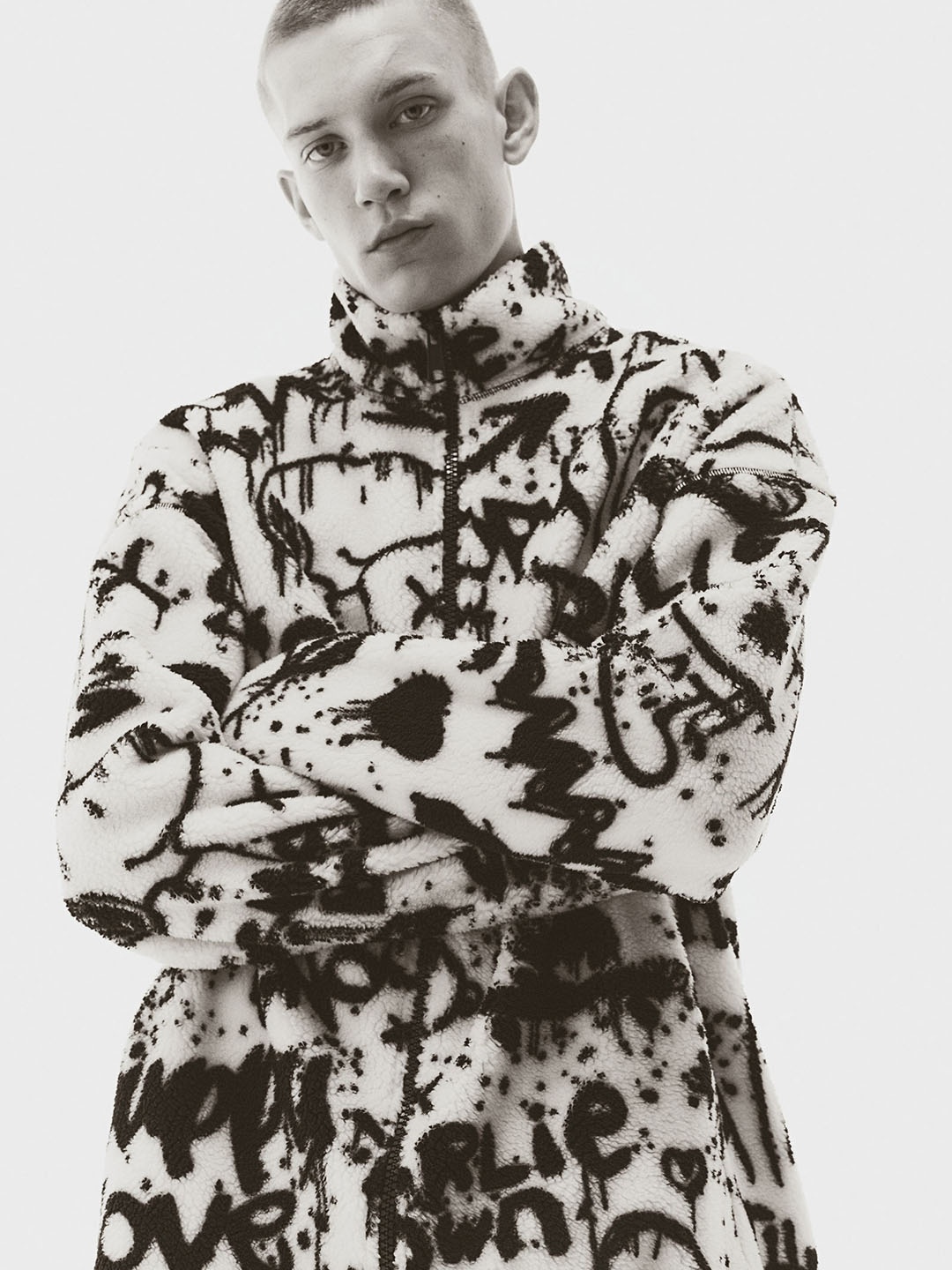 

H&M Oversized Fit Teddy Jacket, White
