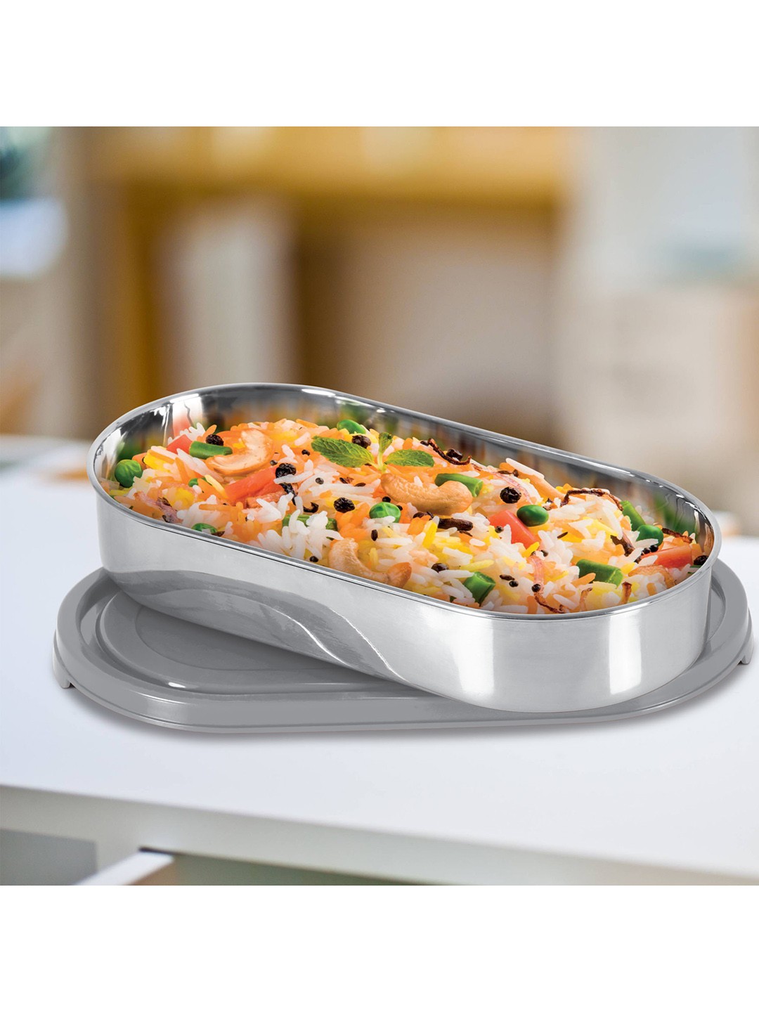 

Milton Steel Slider Grey Stainless Steel Container- 675 ML