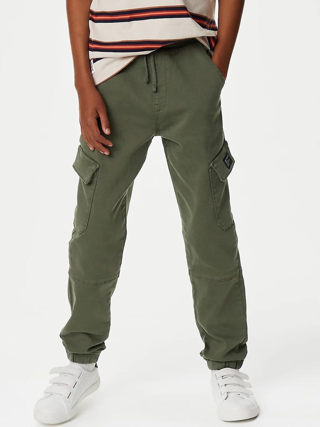

Marks & Spencer Boys Green Mid-Rise Cargos