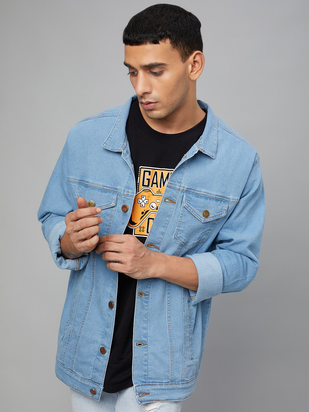 

FTX Washed Pure Cotton Denim Jacket, Blue