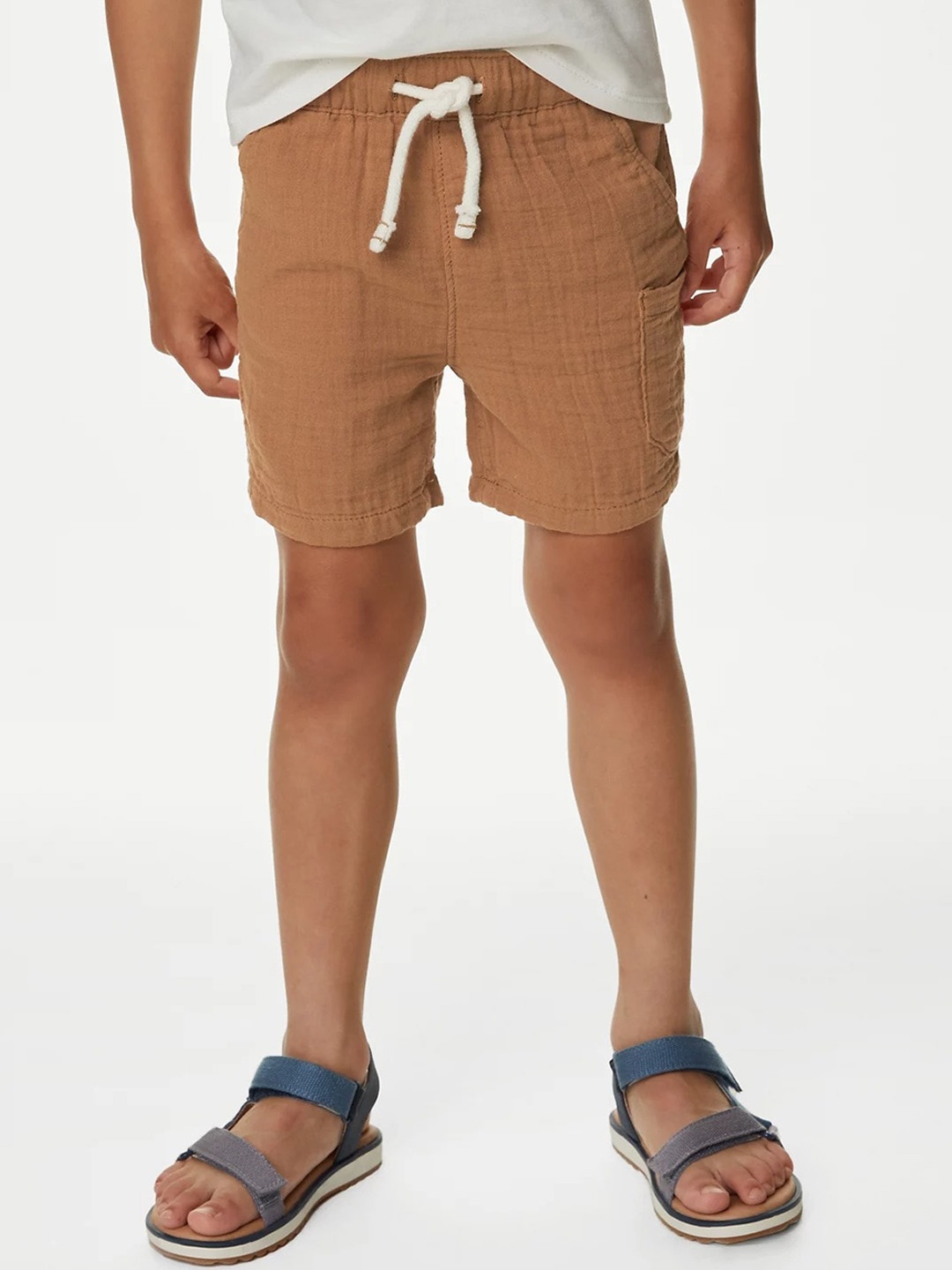 

Marks & Spencer Boys Mid-Rise Pure Cotton Shorts, Brown