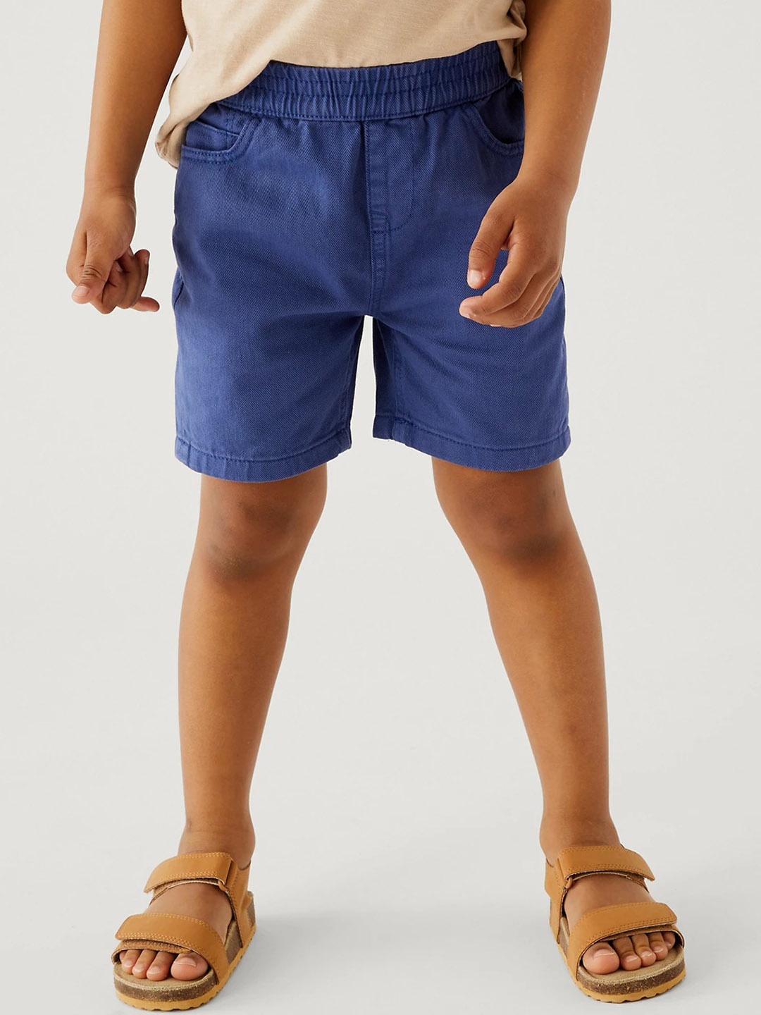 

Marks & Spencer Boys Mid-Rise Pure Cotton Shorts, Blue