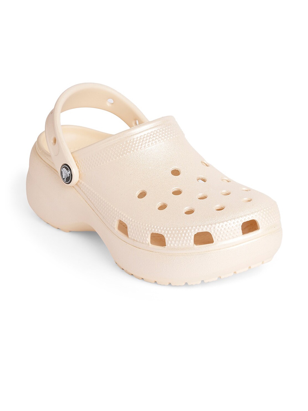 

Crocs Women's Classic Plaftform Shimmer Clog, Cream