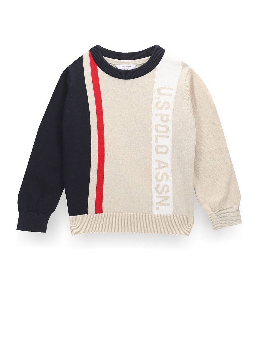 

U.S. Polo Assn. Kids Boys Colourblocked Pullover, White
