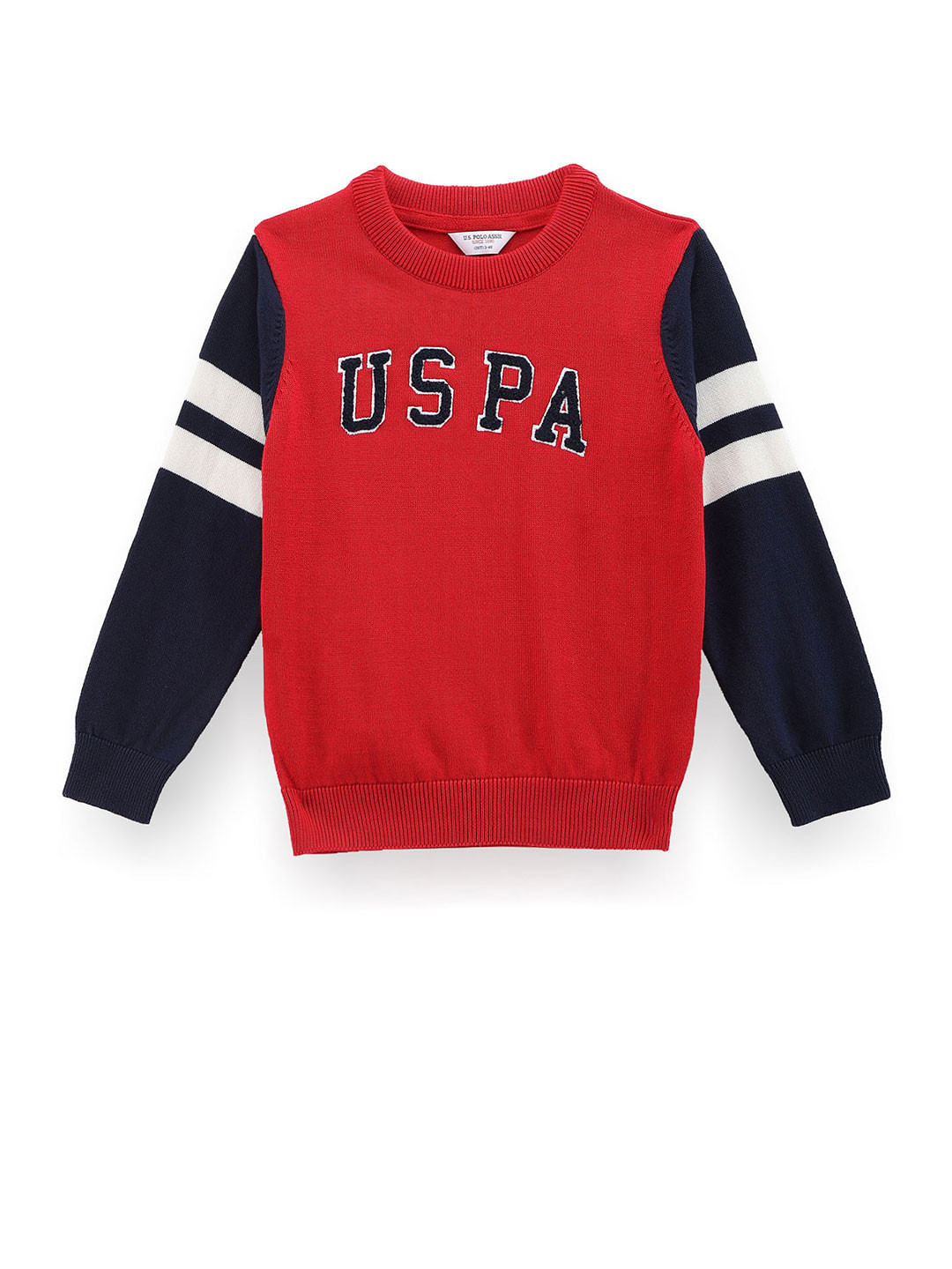 

U.S. Polo Assn. Kids Boys Printed Pure Cotton Pullover, Red