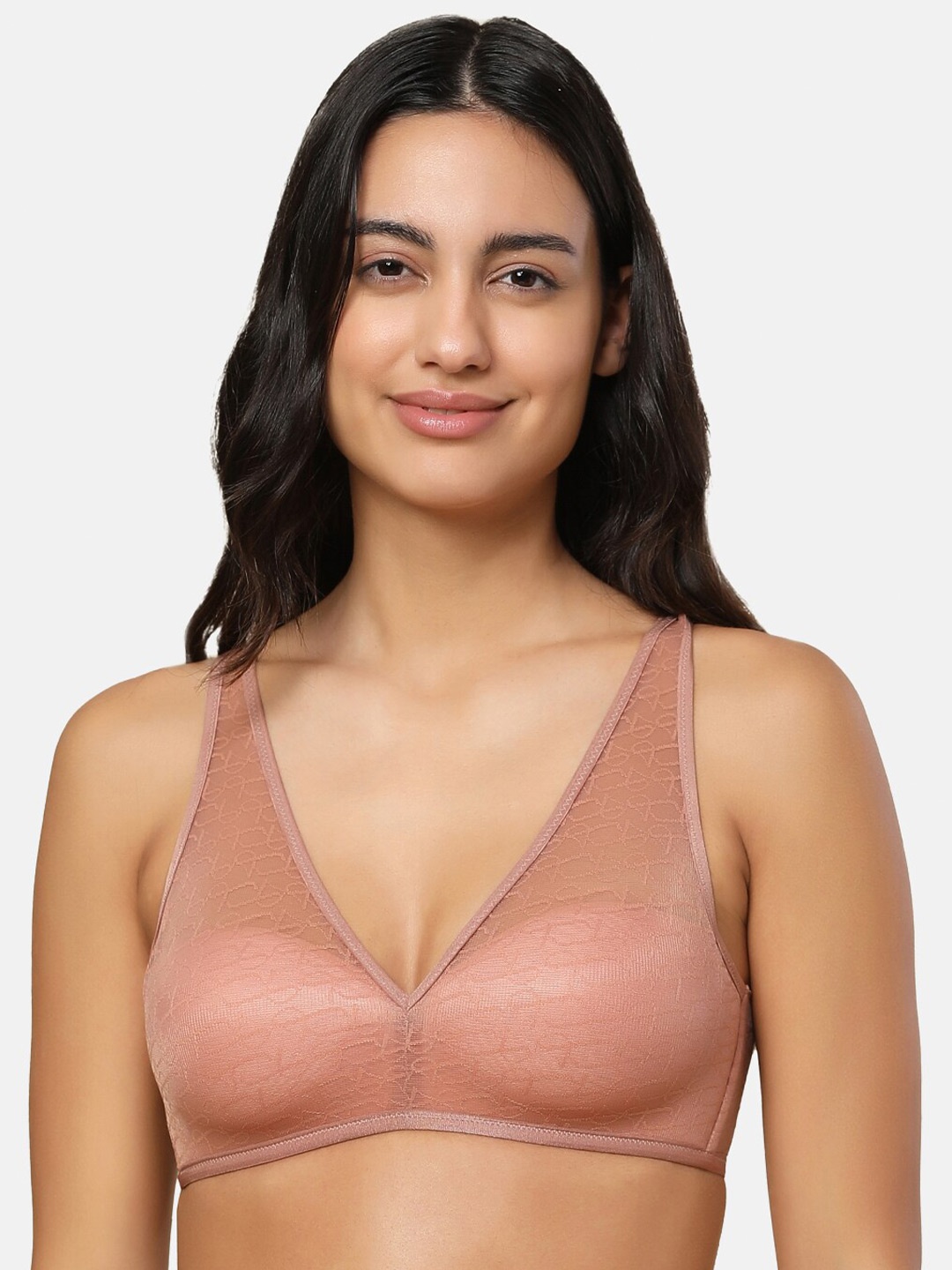 

Triumph Floral Self Design Lightly Padded Bra All Day Comfort, Brown