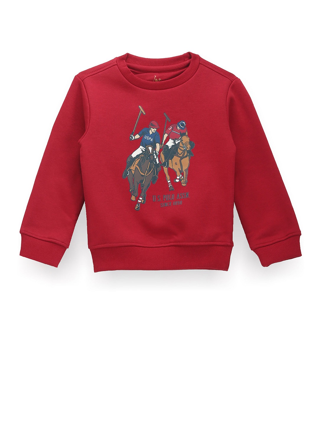 

U.S. Polo Assn. Kids Boys Printed Round Neck Sweatshirt, Red