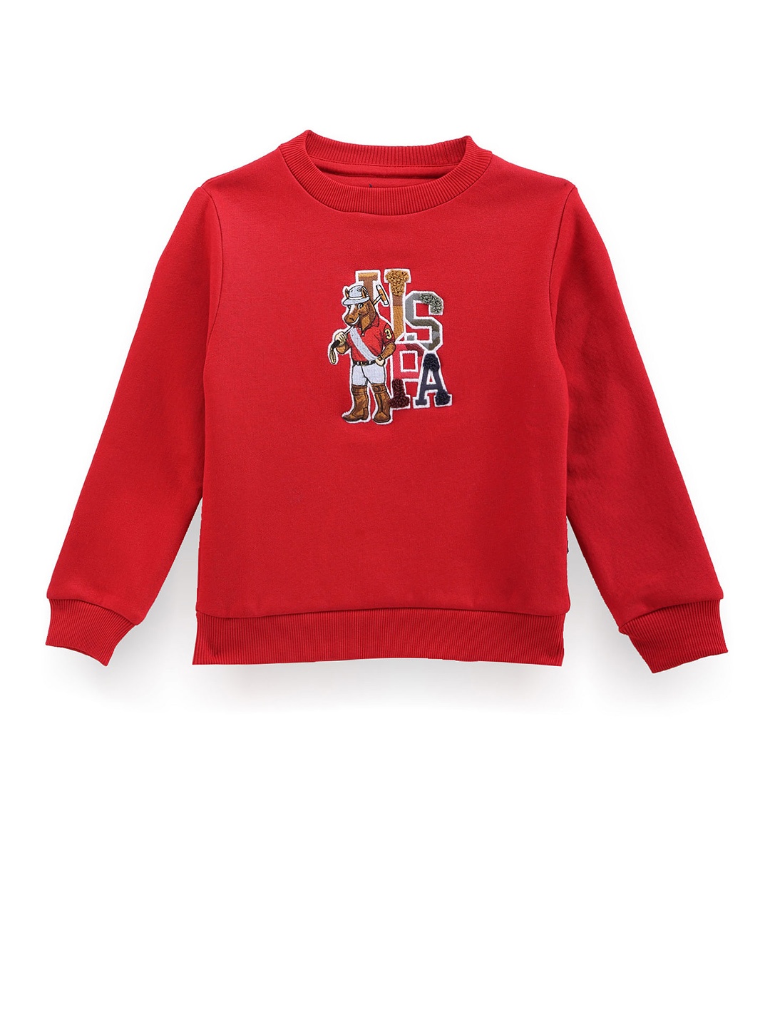 

U.S. Polo Assn. Kids Boys Graphic Printed Embroidered Sweatshirt, Red