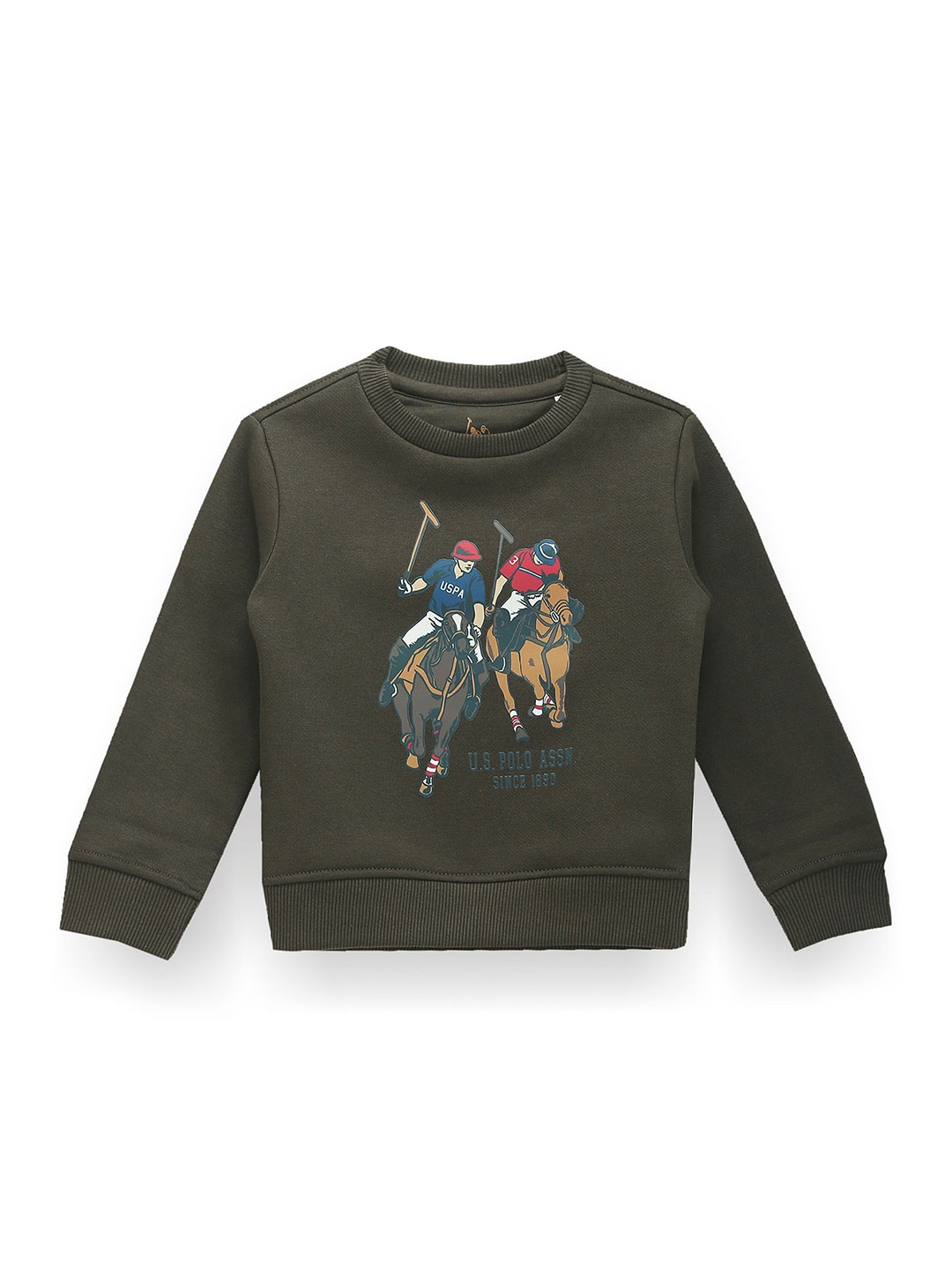 

U.S. Polo Assn. Kids Boys Graphic Printed Pullover Sweatshirt, Green