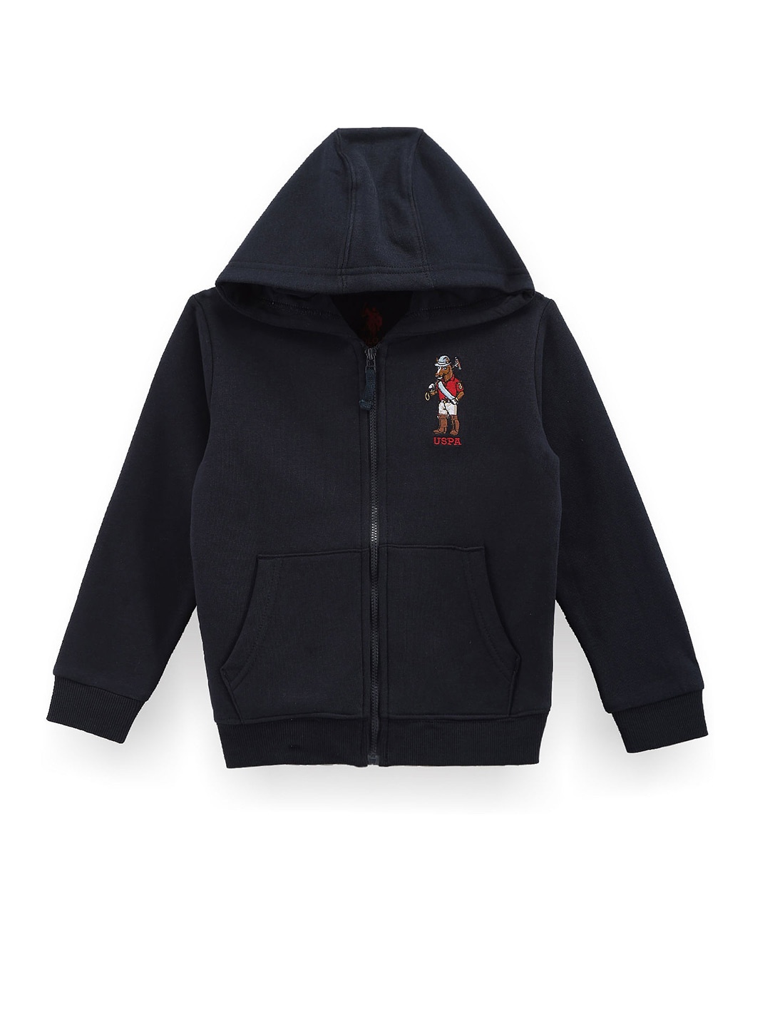 

U.S. Polo Assn. Kids Boys Hooded Front-Open Sweatshirt, Navy blue
