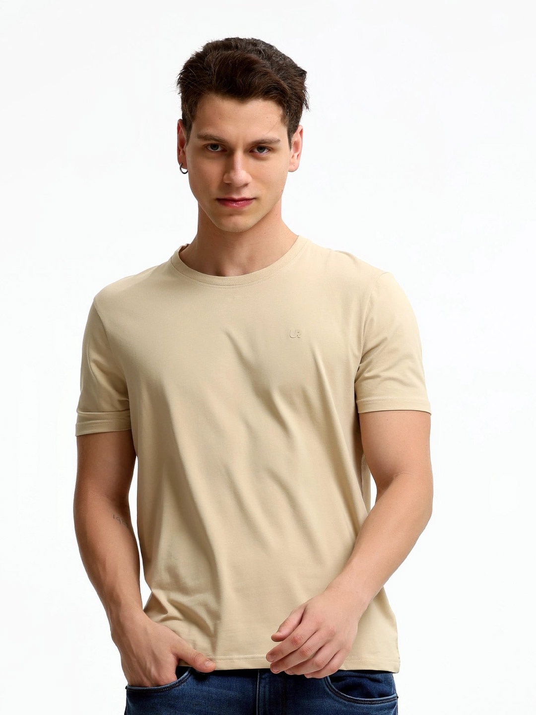 

TURMS Anti-Stain & Anti-Odour Crew Neck T-shirt, Brown