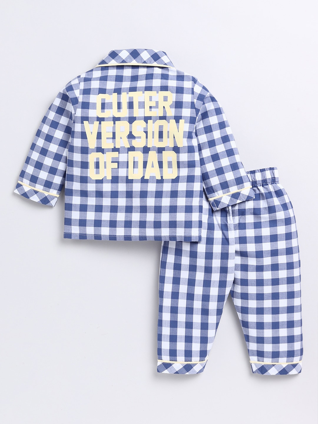 

Clt.s Kids Checked Pure Cotton Night suit, Blue