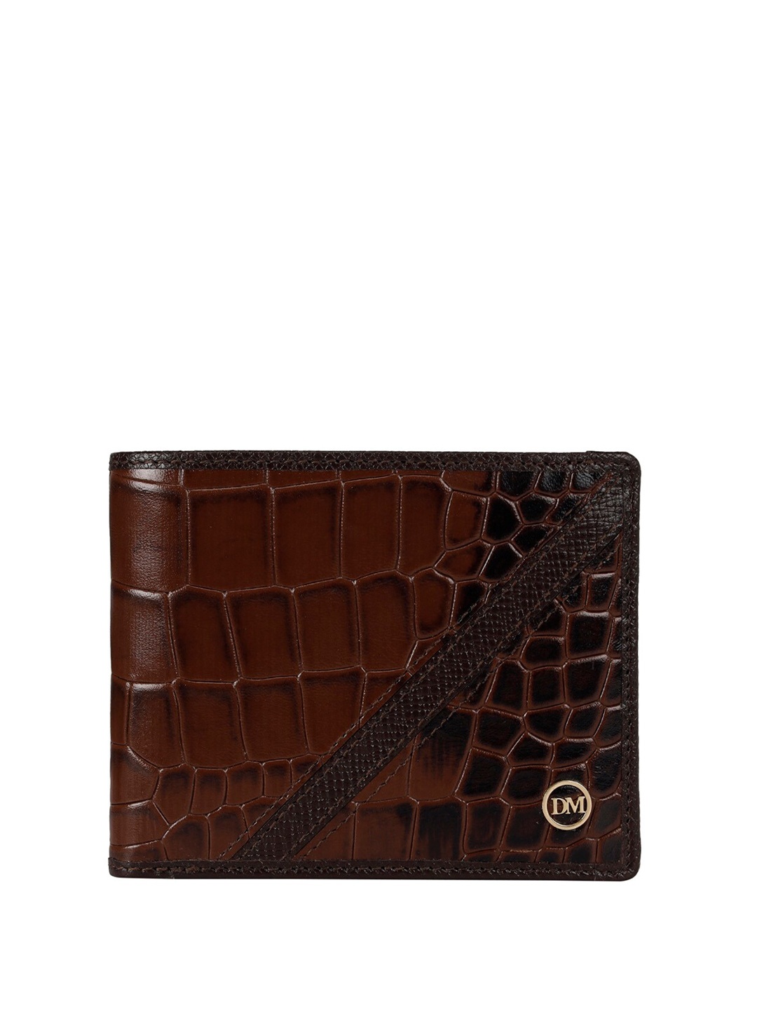 

Da Milano Men Textured Leather Two Fold Wallet, Blue