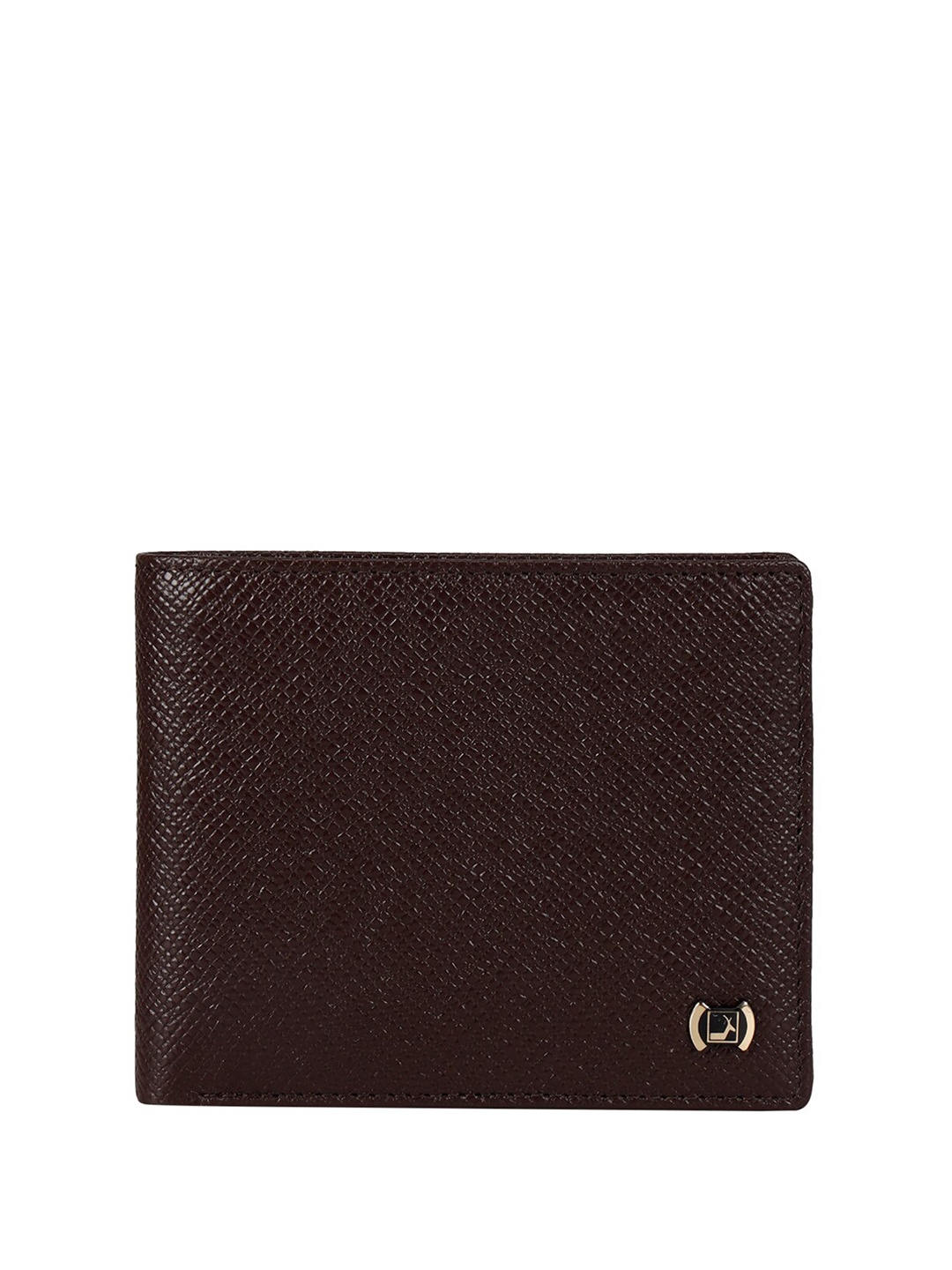 

Da Milano Men Self Design Leather Two Fold Wallet, Brown