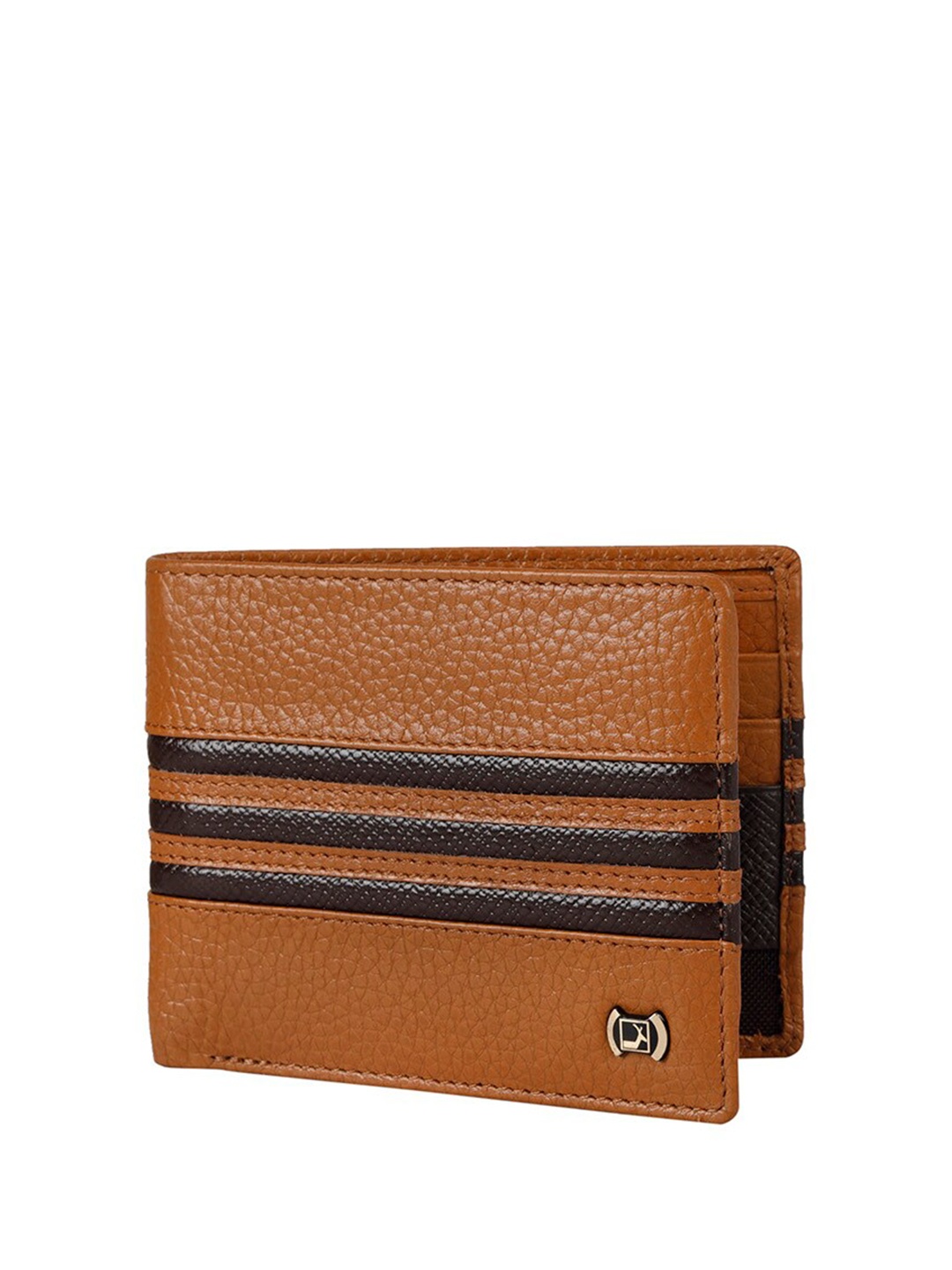 

Da Milano Men Textured Leather Two Fold Wallet, Brown