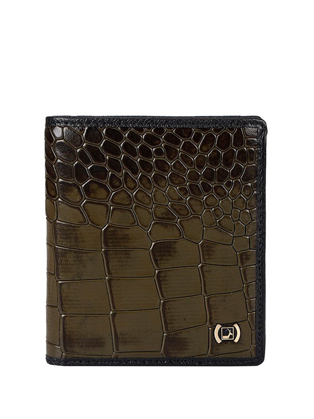 

Da Milano Textured Leather Two Fold Wallet, Green