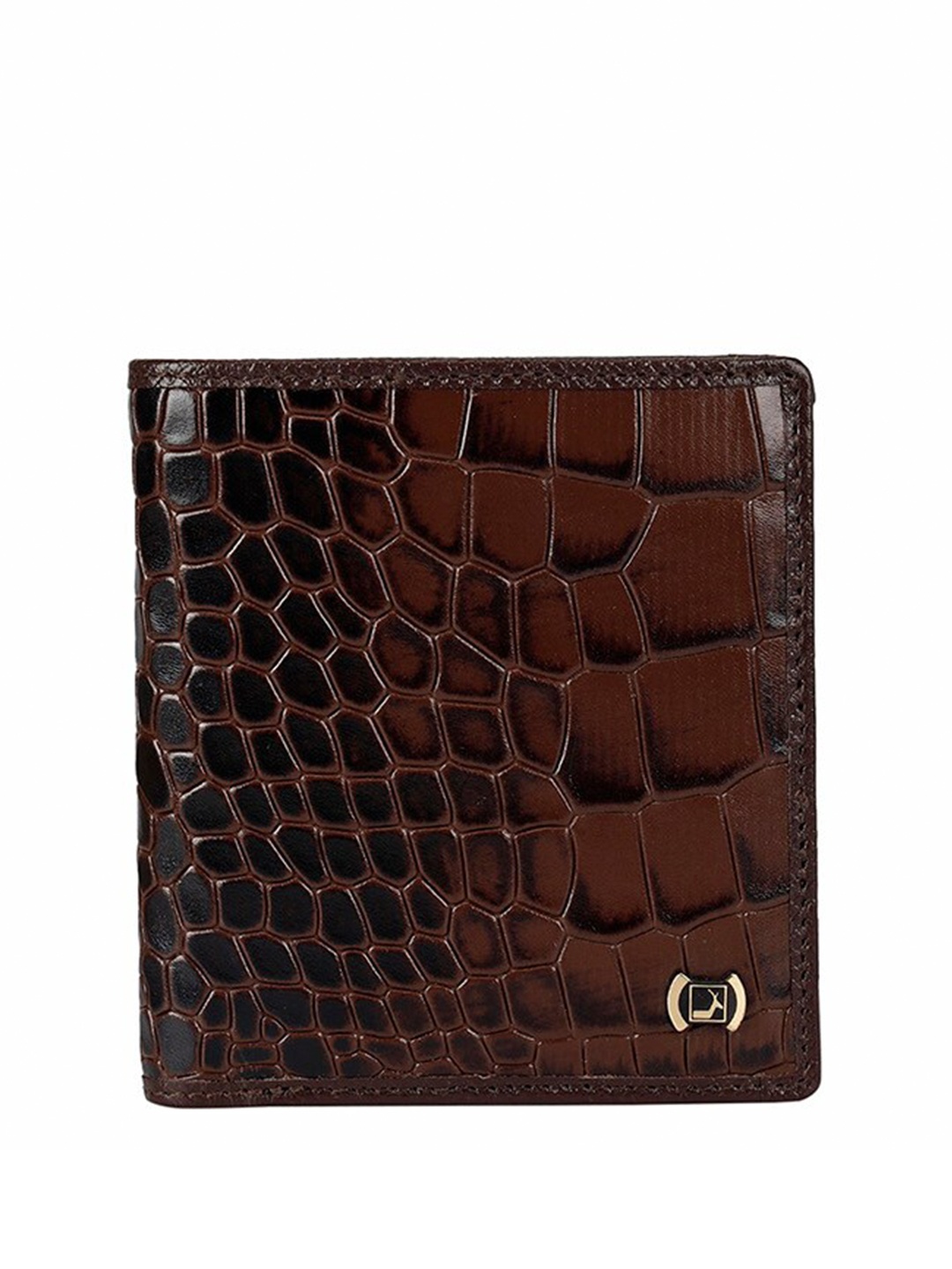 

Da Milano Checked Leather Two Fold Wallet, Brown