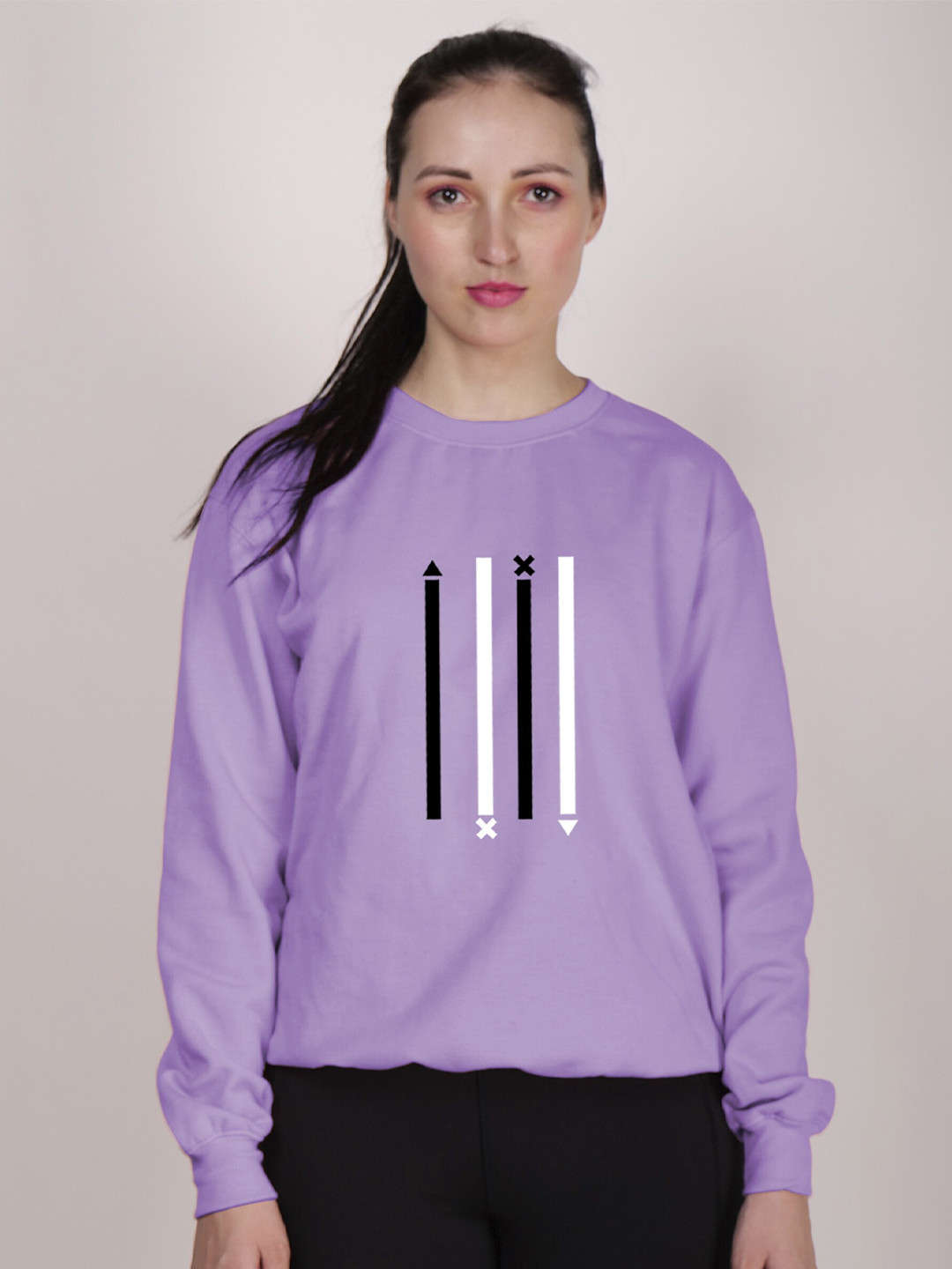 

Fashion And Youth Geometric Printed Fleece Sweatshirt, Lavender