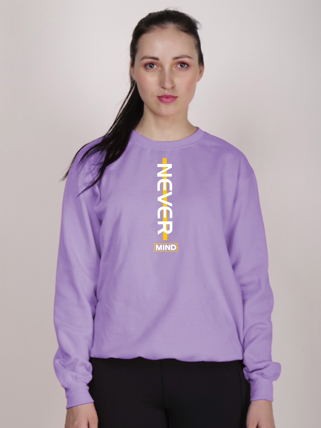 

Fashion And Youth Typographic Printed Fleece Sweatshirt, Lavender