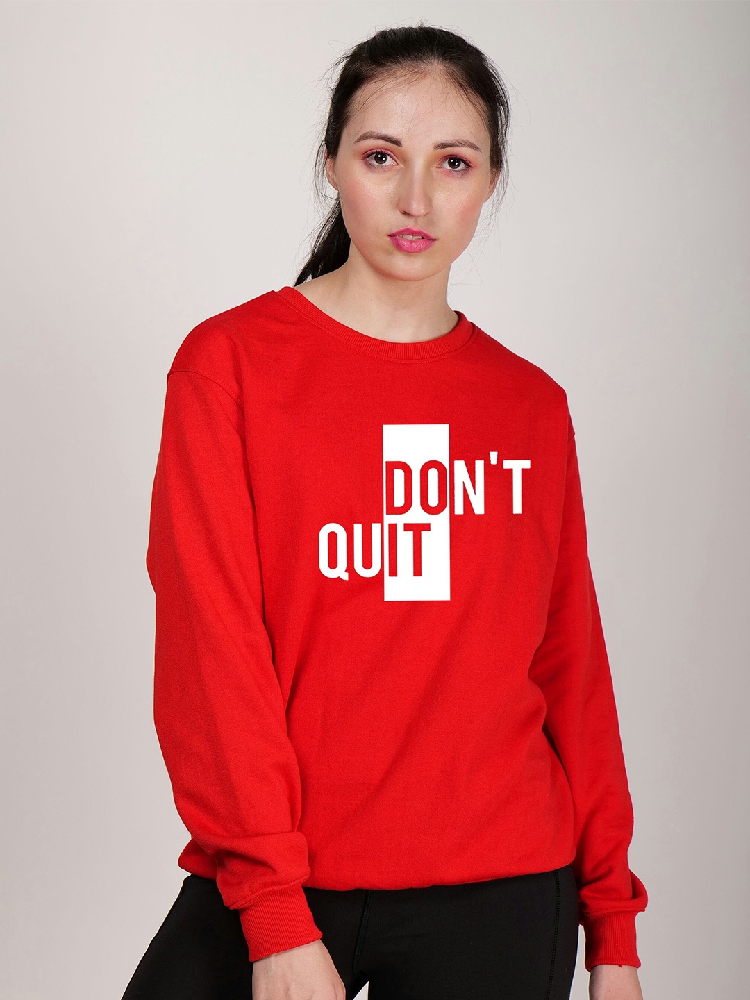 

Fashion And Youth Typography Printed Fleece Sweatshirt, Red