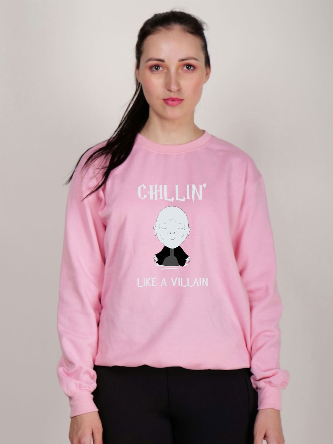 

Fashion And Youth Printed Fleece Pullover Sweatshirt, Pink