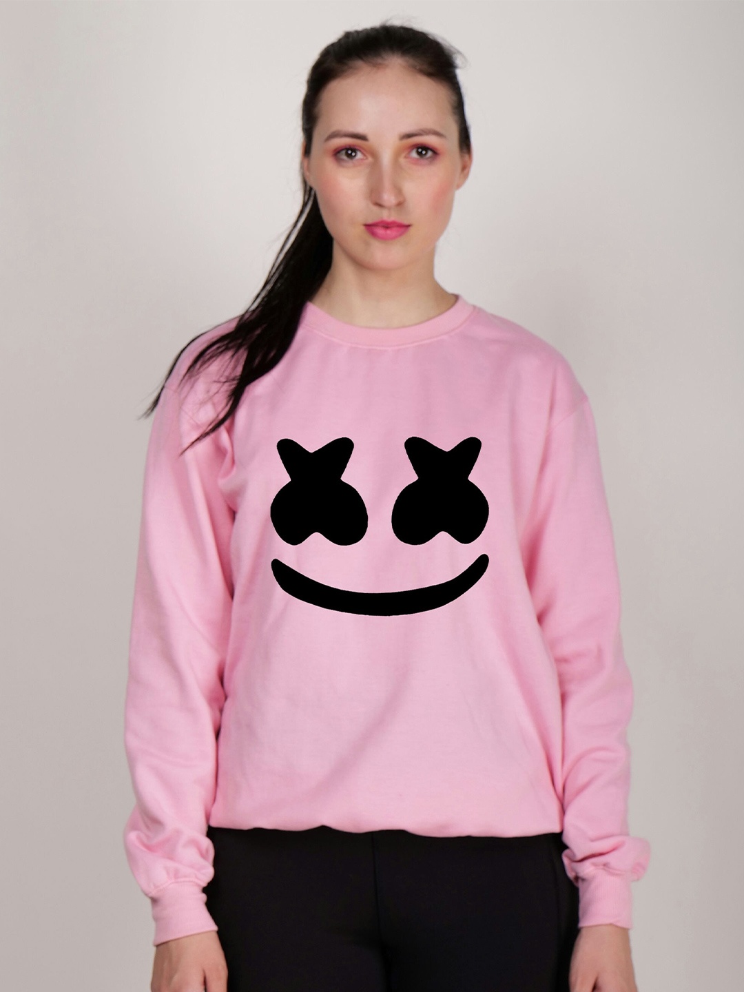 

Fashion And Youth Graphic Printed Fleece Sweatshirt, Pink