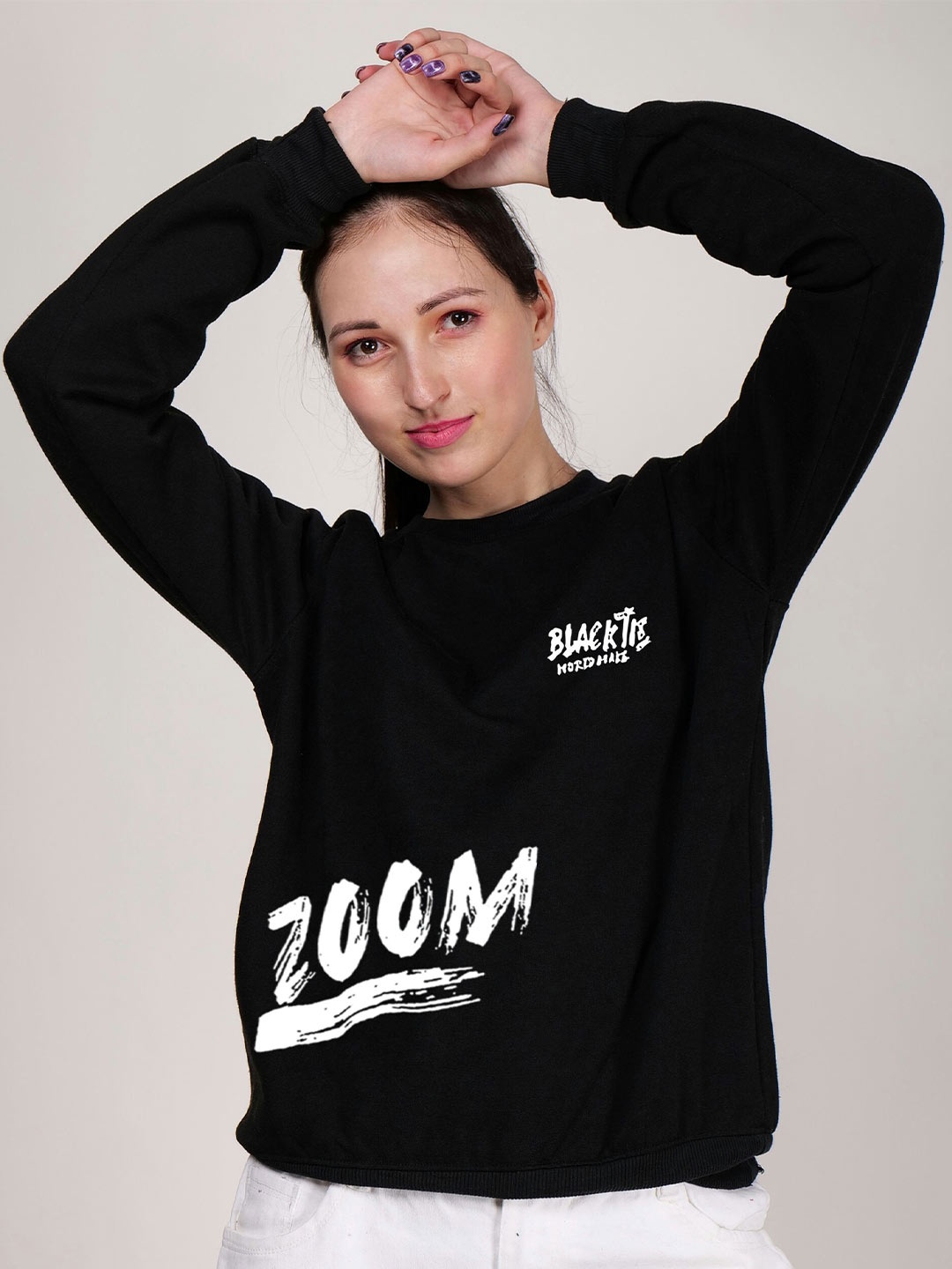 

Fashion And Youth Typography Printed Sweatshirt, Black