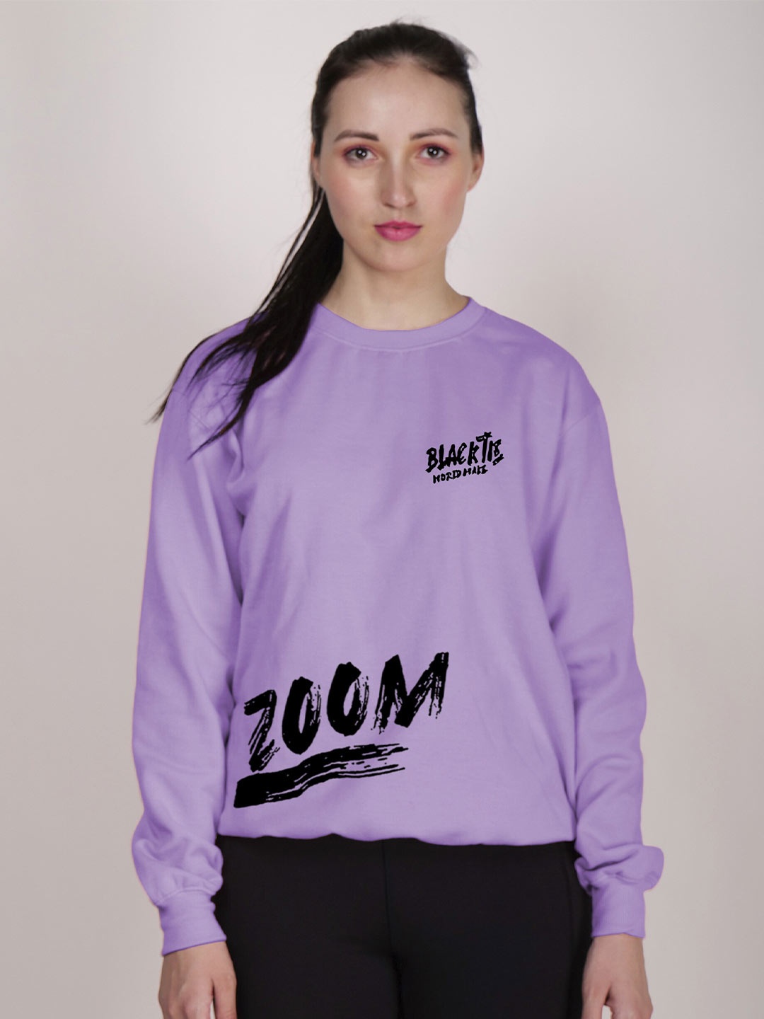 

Fashion And Youth Round Neck Fleece Sweatshirt, Lavender