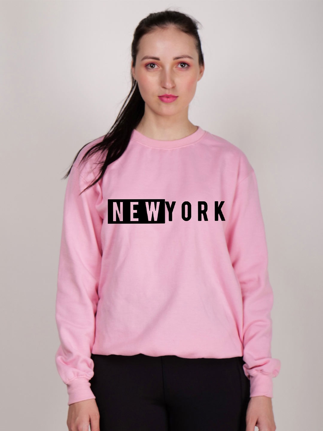 

Fashion And Youth Typography Printed Fleece Sweatshirt, Pink
