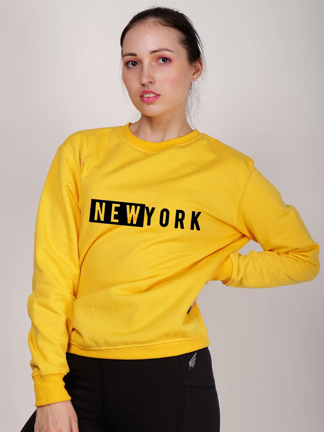 

Fashion And Youth Printed Fleece Pullover Sweatshirt, Yellow