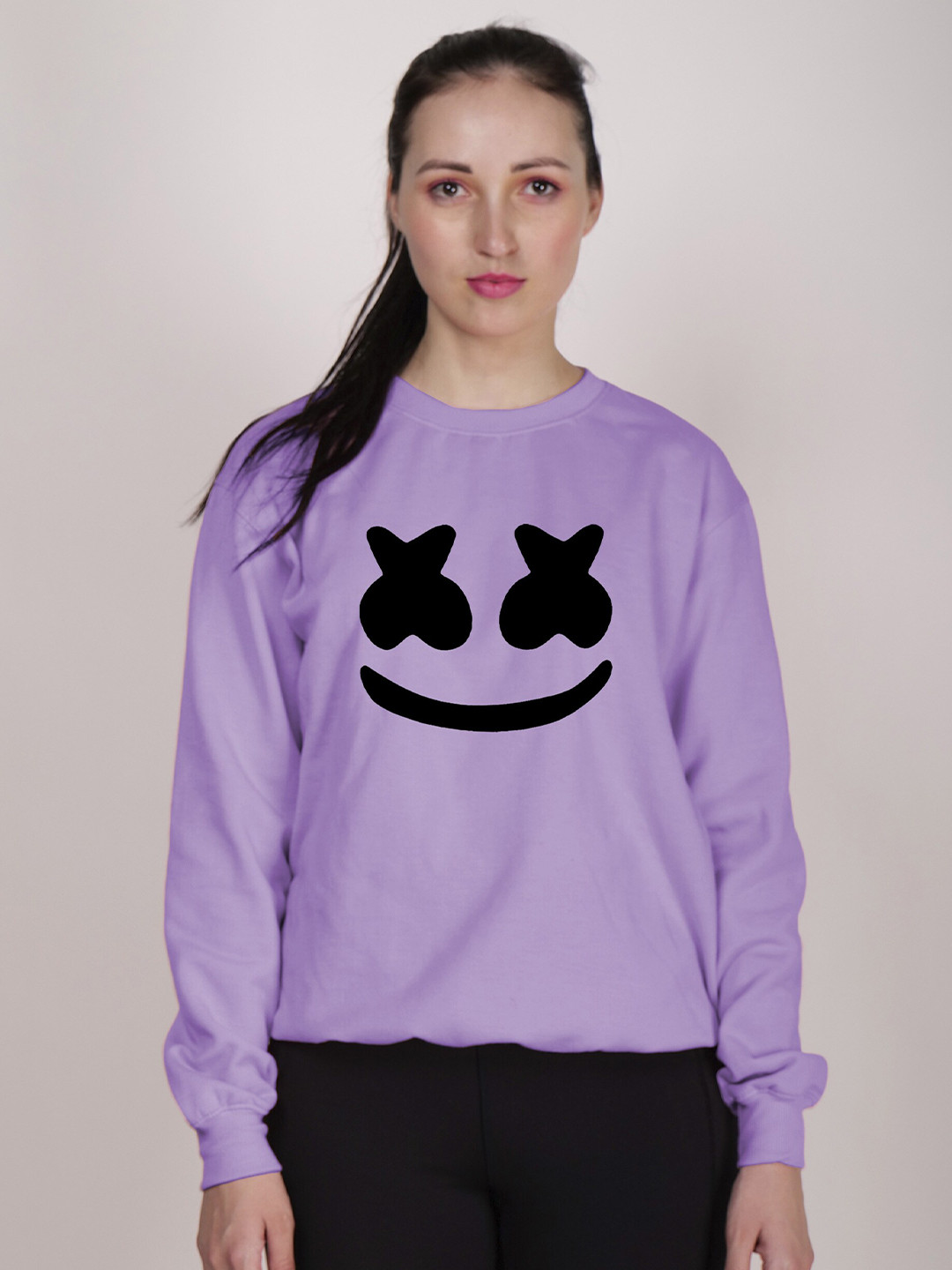 

Fashion And Youth Graphic Printed Fleece Sweatshirt, Lavender