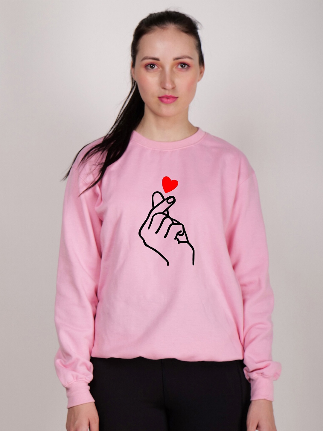 

Fashion And Youth Graphic Printed Fleece Sweatshirt, Pink