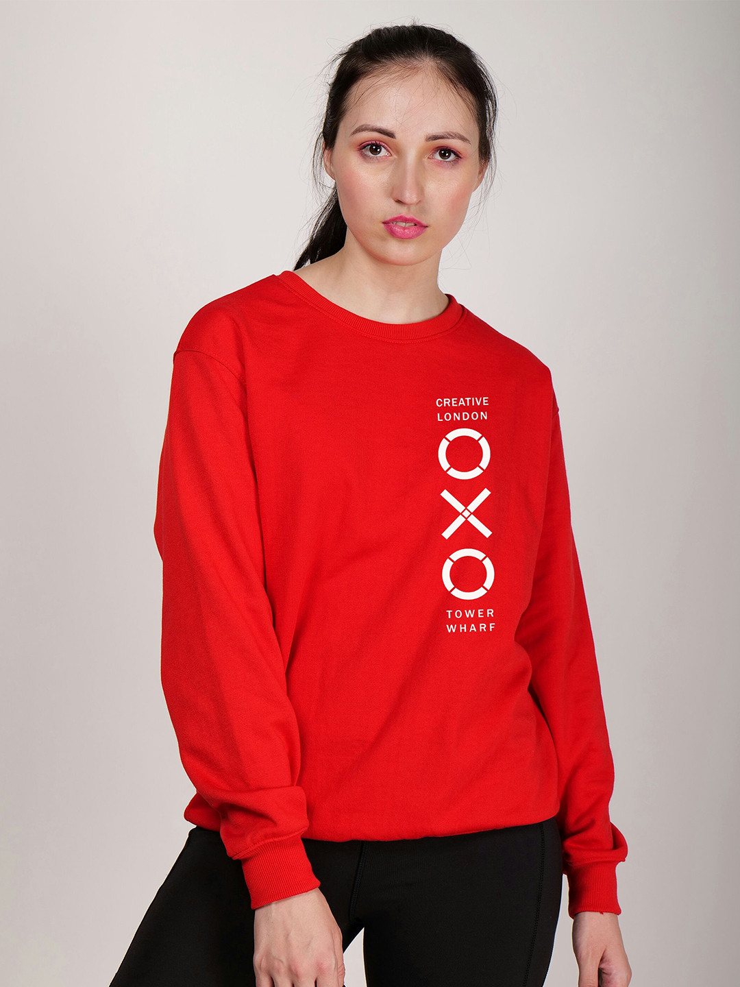 

Fashion And Youth Printed Long Sleeves Fleece Pullover Sweatshirt, Red