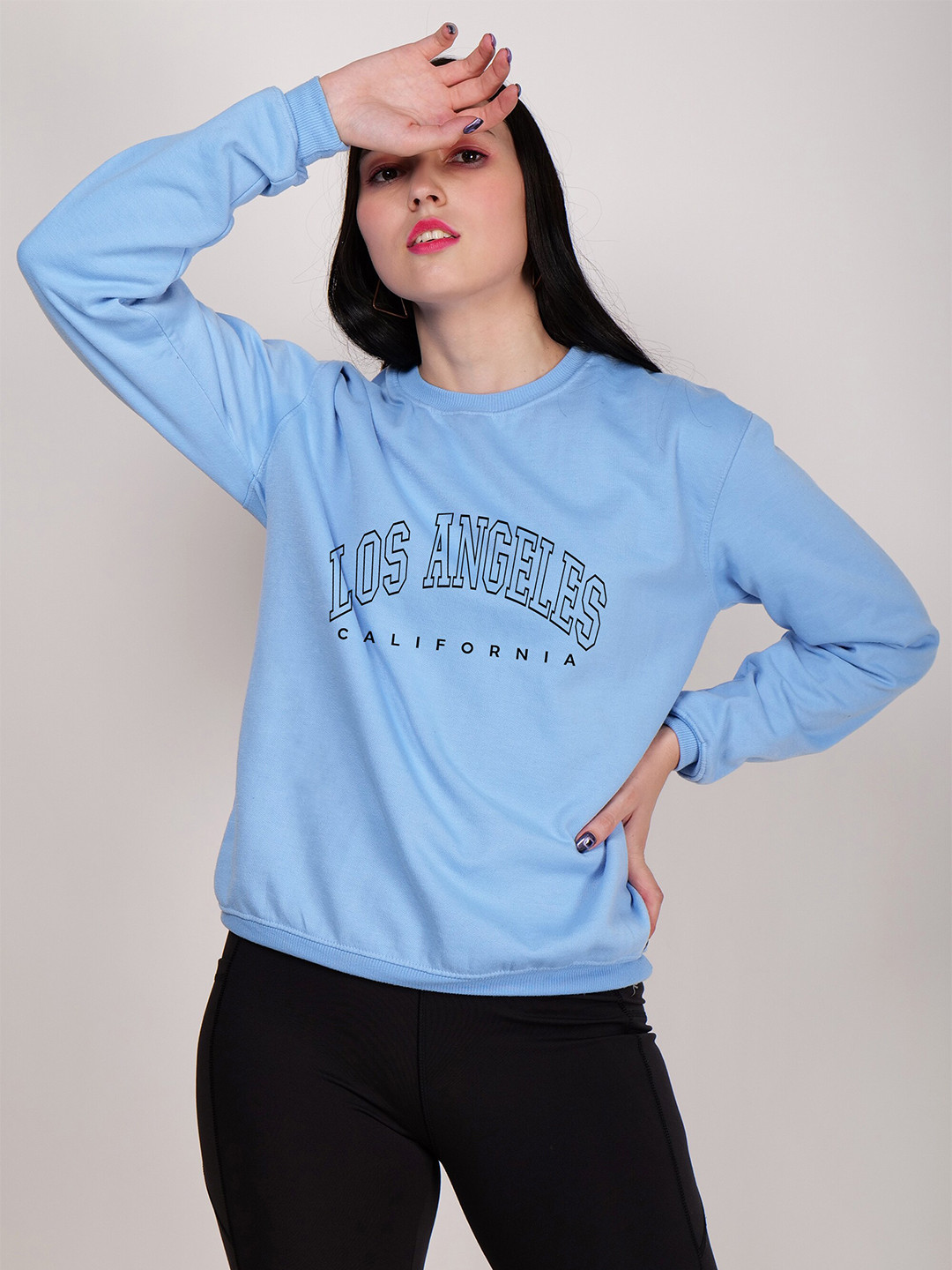 

Fashion And Youth Typography Printed Fleece Pullover, Blue