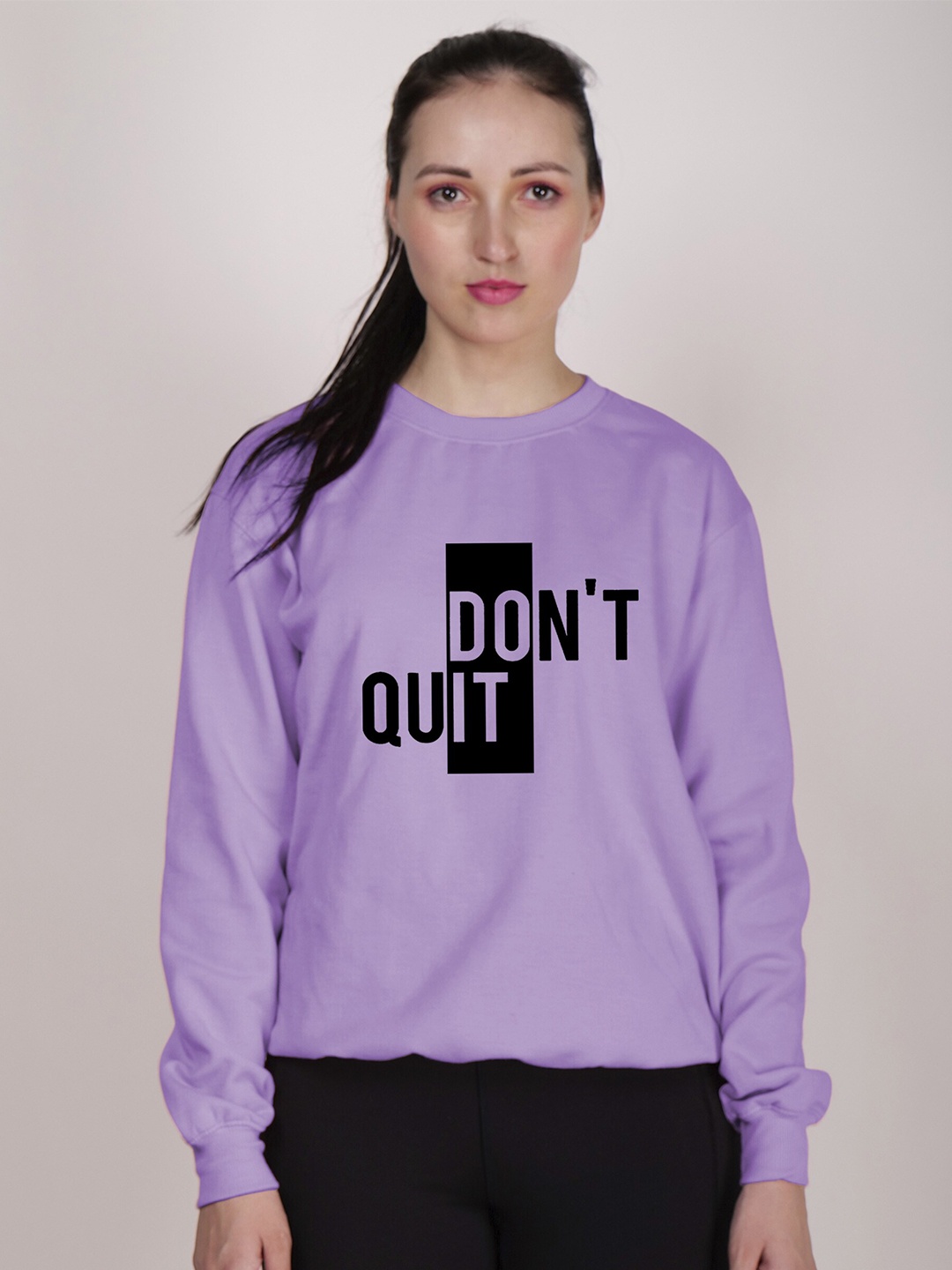 

Fashion And Youth Typographic Printed Fleece Sweatshirt, Lavender