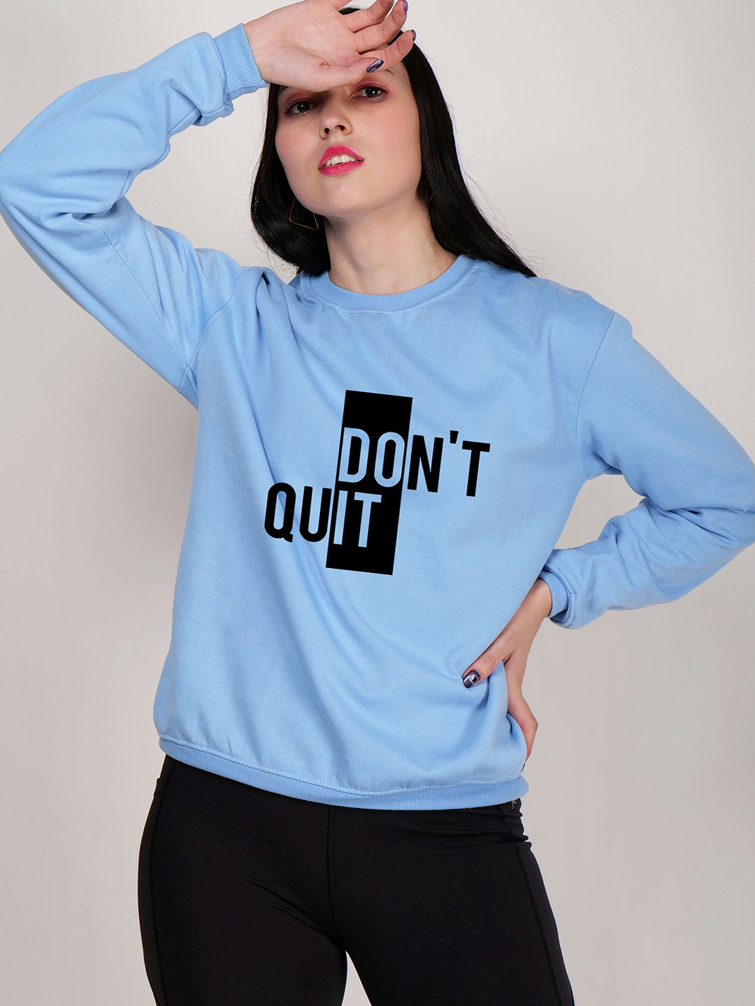 

Fashion And Youth Typography Printed Fleece Pullover, Blue