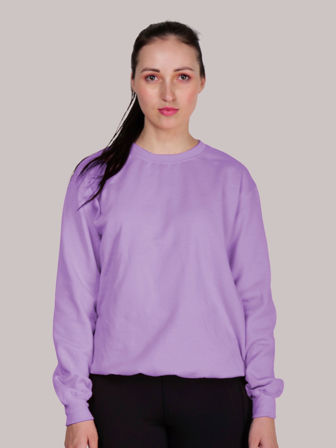 

Fashion And Youth Round Neck Fleece Pullover, Lavender