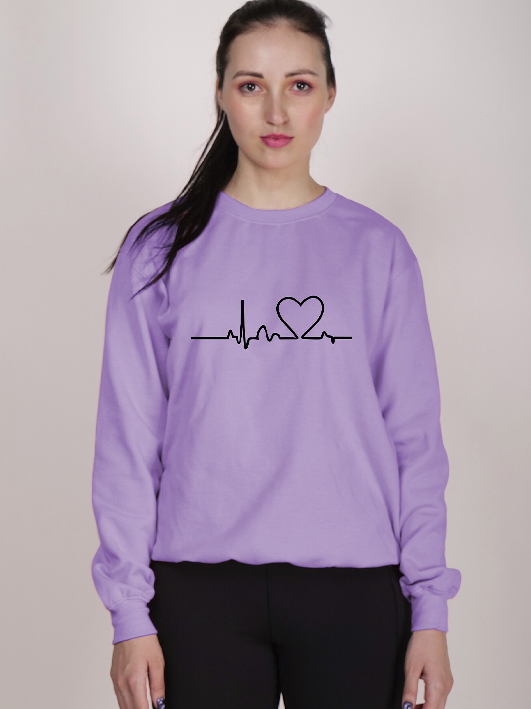 

Fashion And Youth Graphic Printed Fleece Sweatshirt, Lavender