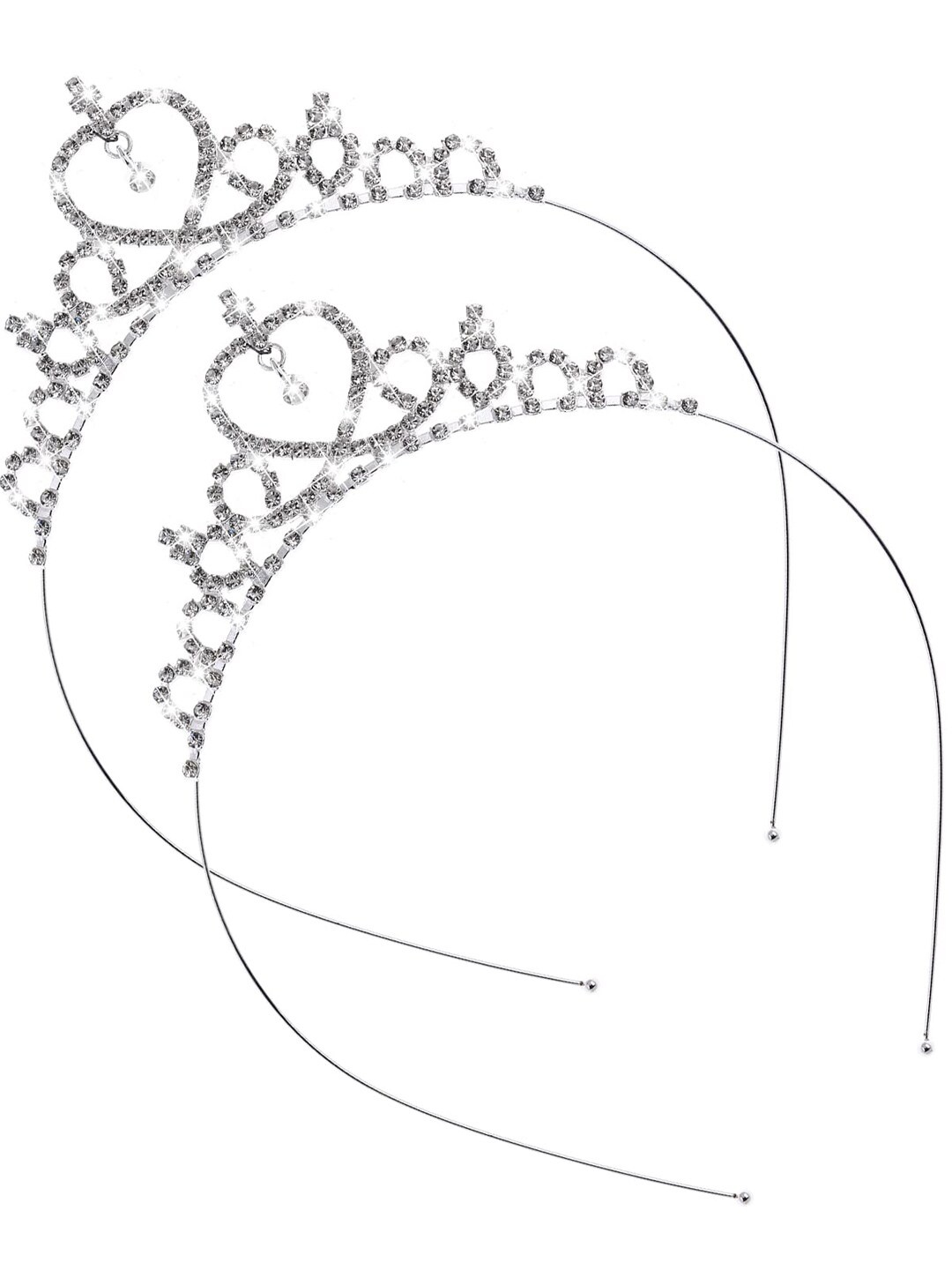 

VAGHBHATT Girls Set of 2 Tiara, Silver