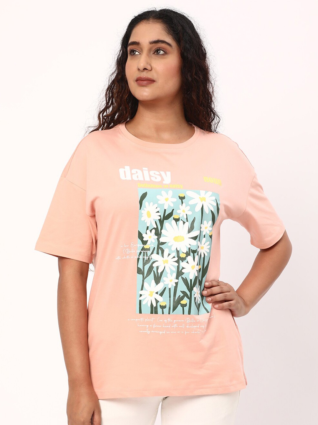 

R&B Floral Printed Cotton Top, Pink